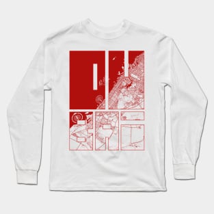 Dubai, UAE City Map Typography - Oriental Long Sleeve T-Shirt